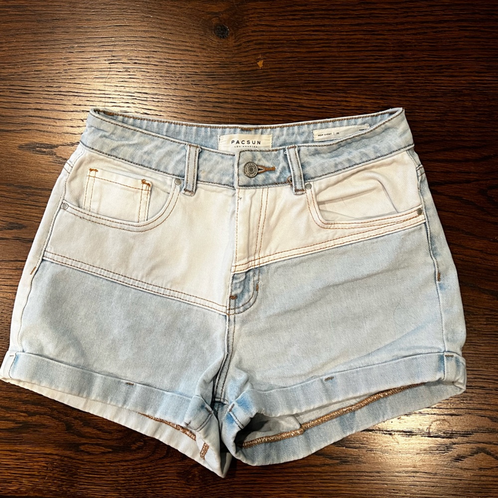 PacSun Blue and White Denim Shorts